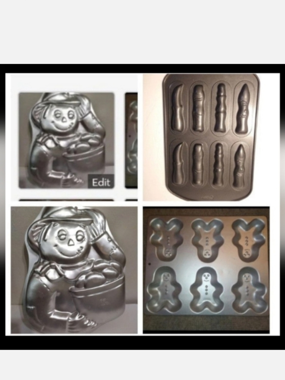 Lot of 3 Wilton  Cake Pans.  1 Monster Witch finger, 1990 Retired, 1998 Retired